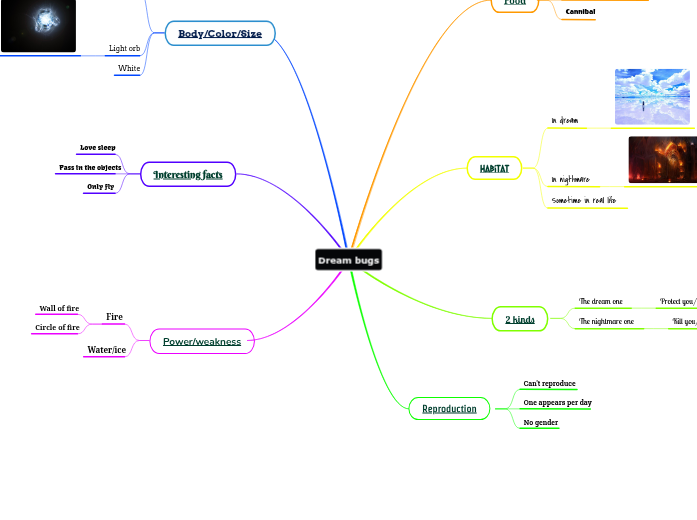 Dream bugs Mind Map